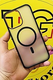 İphone 16 Pro Max Magsafe Filtre Detaylı Siyah Telefon Kılıfı