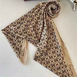 Pier Cardin Kare Desen Twill Eşarp - Camel
