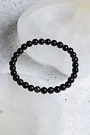 Golden Obsidyen Doğaltaş Sertifikalı 6 mm Bileklik