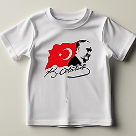 Ulusal Baskılı Normal Kalıp  Çocuk Tişört