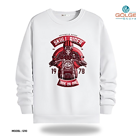 Motorcu Model Bisiklet Yaka Erkek kadın Slimfit Sweatshirt