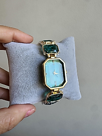 Swarovski koyu yeşil saat