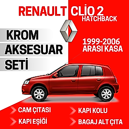 Renault Clio 2 HB Avantajlı Krom Set 1999-2006 Arası -4Ürün- Paslanmaz Çelik
