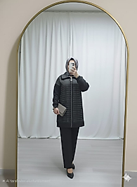 Kadın Siyah Taşlı Alt Üst Takım