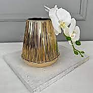 HF29 ÇİZGİLİ GOLD VAZO KÜÇÜK