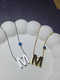 Jade'm Gold Çelik M Harfli Kolye