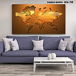 MERCAN MOBİLYA VE AKSESUAR ,70*130  DÜNYA HARİTASI  KANVAS TABLO