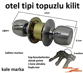 KALE AMERİKAN KAPI TOPUZU OTEL KİLİDİ OTEL TİPİ KİLİT SATEN