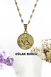 Oğlak Burcu Çelik Kolye 40 cm+6 cm Uzatma Zincirli