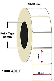 30X50 MM TERMAL ETİKET 1000 Lİ SARIM