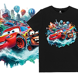 Cars Şimşek McQueen Tasarım Baskılı Çocuk Tişört