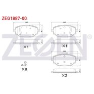 ZEGEN ZEG1887-00 ÖN FREN BALATASI CLIO V 19> TALIANT 21> MICRA V 18> 1.0 SCE 1.0 TCE 1.5 BLUE DCI