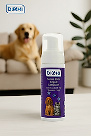 Bioxi® Susuz Kuru Köpük Şampuan - Kedi ve Köpekler İçin Tüy Bakım Ürünü (150 ML)