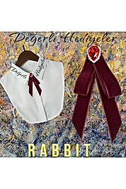Rabbit Taşlı Broş Kadın Yaka Aksesuarı Yaka Kurdela Erkek Kurdele Broş Yaka Iğnesi Gotik Aksesuar