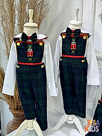 Yeşil Ekose Salopet Takım