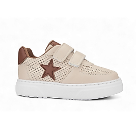 Arin Erkek Çocuk Cırtlı Suni Deri Rahat Ortopedik Taban Bej Spor Ayakkabı & Sneaker