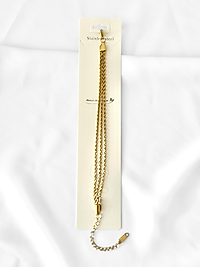 Üçlü Burgu Çelik Bileklik 3 mm Gold