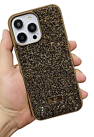 İPhone 14 Pro Max Taşlı Telefon Kılıfı Gold