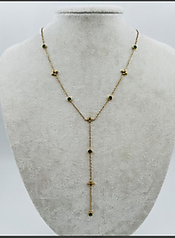 Gold çelik VIP yonca Y dekolte kolye 316L ÇELİK