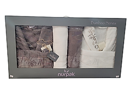 NURPAK BAMBOO AİLE BORNOZ SETİ