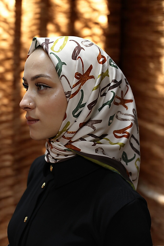 Akel Alfa Twill Eşarp  Geometrik Desenli