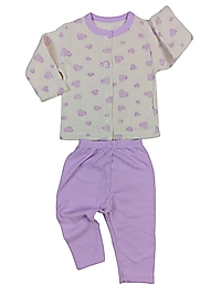 Kalp Desen Çıtçıtlı Pijama Takımı