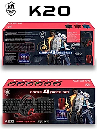 K20 Oyuncu Gamer Seti Klavye + Mouse + Kulaklık + Mouse Pad 4in1 Set