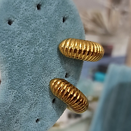 Çelik Salyangoz Gold Kaplama Çift Earcuff