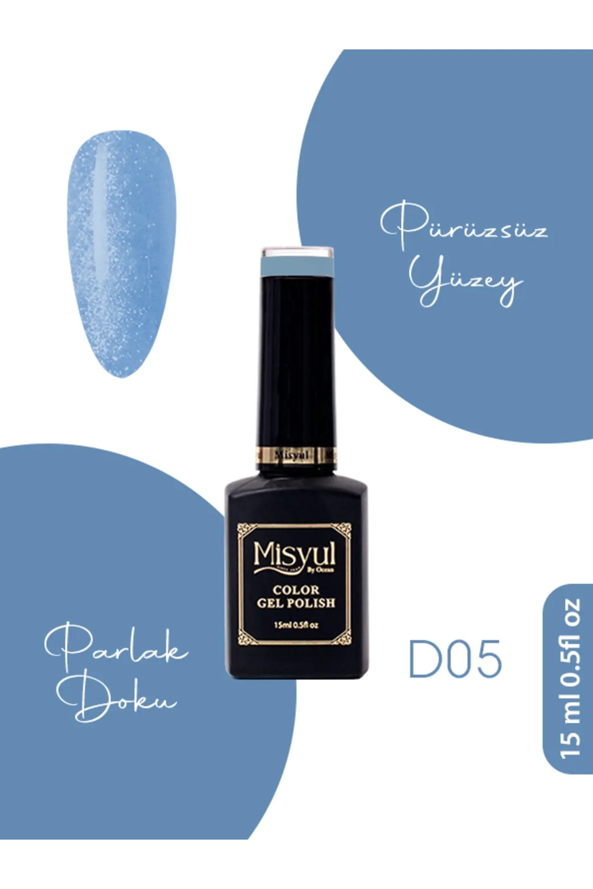 Misyul Kalıcı Oje D05,UV Led Kalıcı Oje Nail Art 15ml