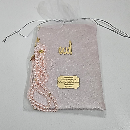 Pembe Tül Keseli Kadife Set