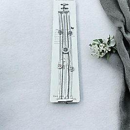 Çelik bileklik hayat ağacı gümüş renk 18 cm