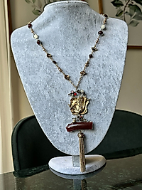 Kuş Figürlü Uzun Ezme Kolye