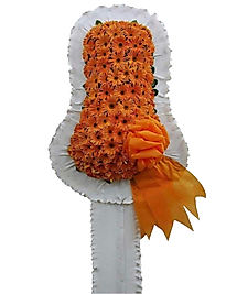 Tek Katlı Turuncu Gerbera Çelenk