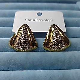 Çelik Gold Deniz Kabuğu Taşlı Küpe