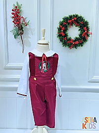 Kırmızı Kadife Salopet Takım