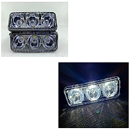 1 TAKIM GÜNDÜZ SÜRÜŞ LAMBASI (FARI) 3 MERCEK LED METAL KASA 8.5CM X 3CM