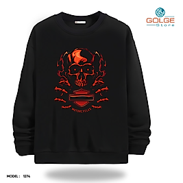 Motorcu Model Bisiklet Yaka Erkek kadın Slimfit Sweatshirt
