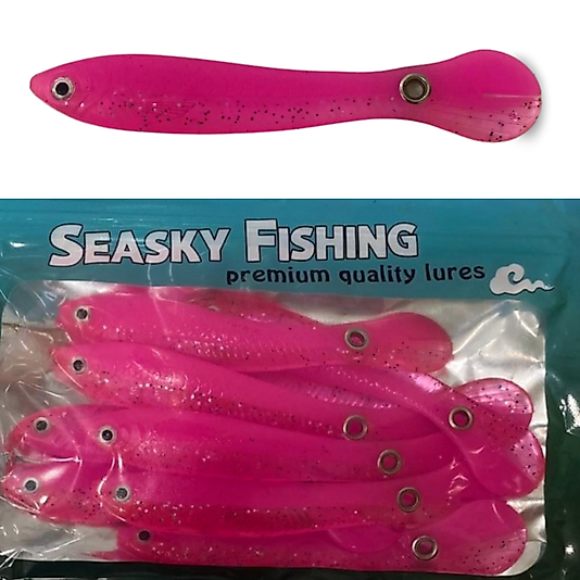 Katta Seasky Fishing Yaralık Balık Aksiyonlu Silikon Yem 10 cm 10 adet (Pembe)
