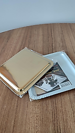SUNUM TEPSİSİ 21*21 cm  ABANT KARE GOLD