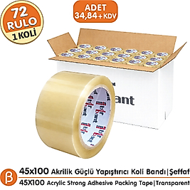 BirBant 1 KOLİ (84 ADET) 45x100 Şeffaf Akrilik Koli Bandı