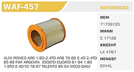 HAVA FİLTRESİ ALFA ROMEO AR6 1.9D-2.4TD AR8 78-89 2.4D 2.4TD  85-89 FIAT ARGENTA  2500TD DUCATO 81-94 1.9D  1.9TD 2.4D-TD 78-87 TALENTO 85-94 IVECO DAILY