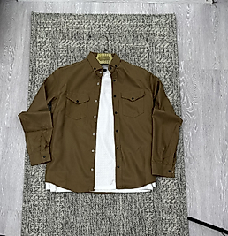 Çıtçıtlı gömlek kahverengi