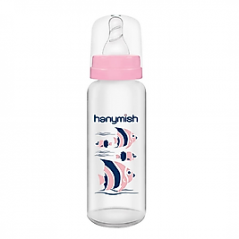 HANYMISH BÜYÜK PP BİBERON 240 ML ( PEMBE) 0-6 AY