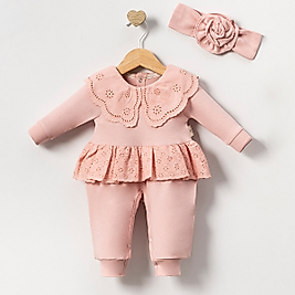 Kız Bebek Fistolu 0-12 Ay Elite Tulum