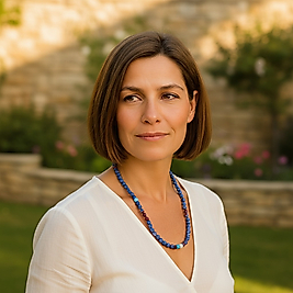 Mavi Bordo Cam Boncuklu İmza Kolye