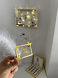 Ledli kapı süsü takı yastığı 1 kutu çikolata 20 adet magnet