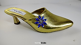 taş tasarımlı altın abiye terlik