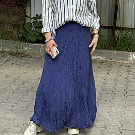 Kırışık Astarlı Kadın Etek