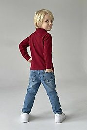 Erkek çocuk kot pantalonlu Polo Yaka uzun kollu Kombin