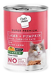 Chefs Choice Kuzu Etli ve Bal Kabaklı Tahılsız Ezme Yetişkin Kedi Konservesi 400gr